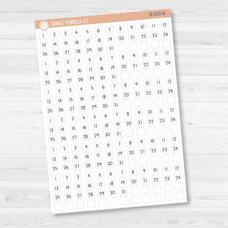 6 Months of Mini Date Dot Covers Planner Stickers | JF | B-613-B-614