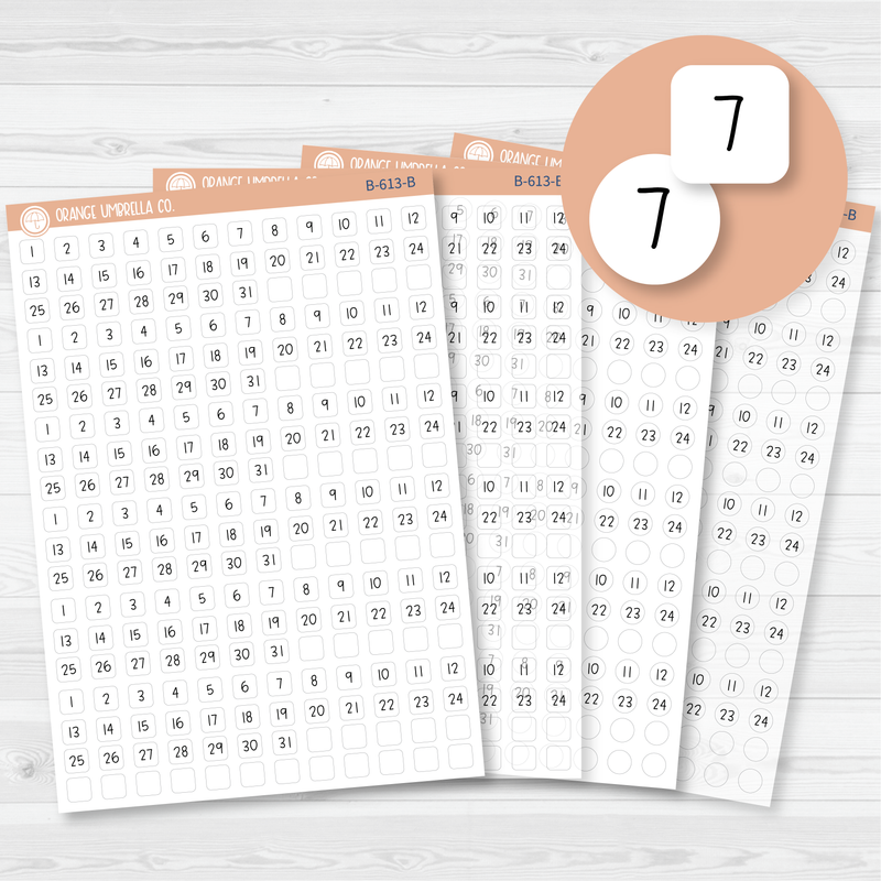 6 Months of Mini Date Dot Covers Planner Stickers | JF | B-613-B-614