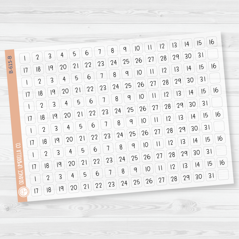 6 Months of Date Dot Covers Planner Stickers | JF | B-615-B-616