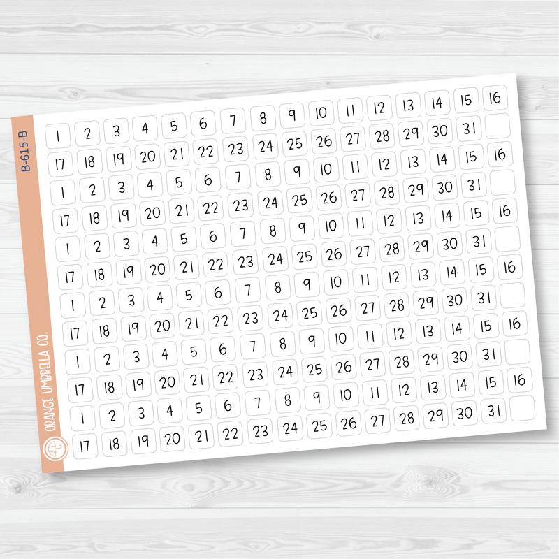 6 Months of Date Dot Covers Planner Stickers | JF | B-615-B-616