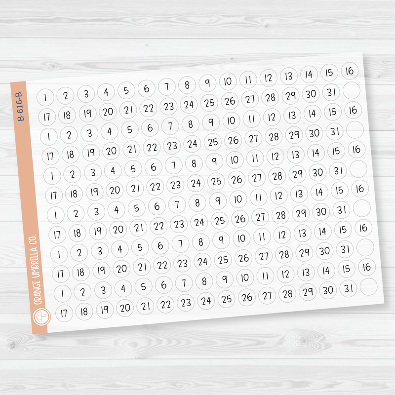 6 Months of Date Dot Covers Planner Stickers | JF | B-615-B-616