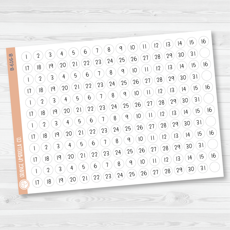 6 Months of Date Dot Covers Planner Stickers | JF | B-615-B-616