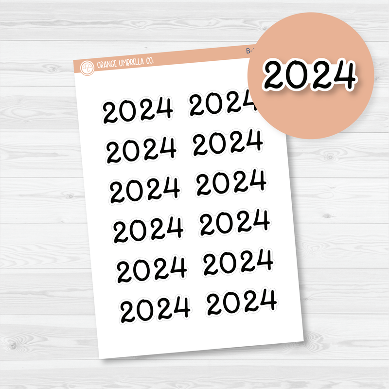2024 Year - 7x9, 8.5x11 ECLP & Hobonichi Cousin Monthly Planner Stickers | F16 Script | B-632-B