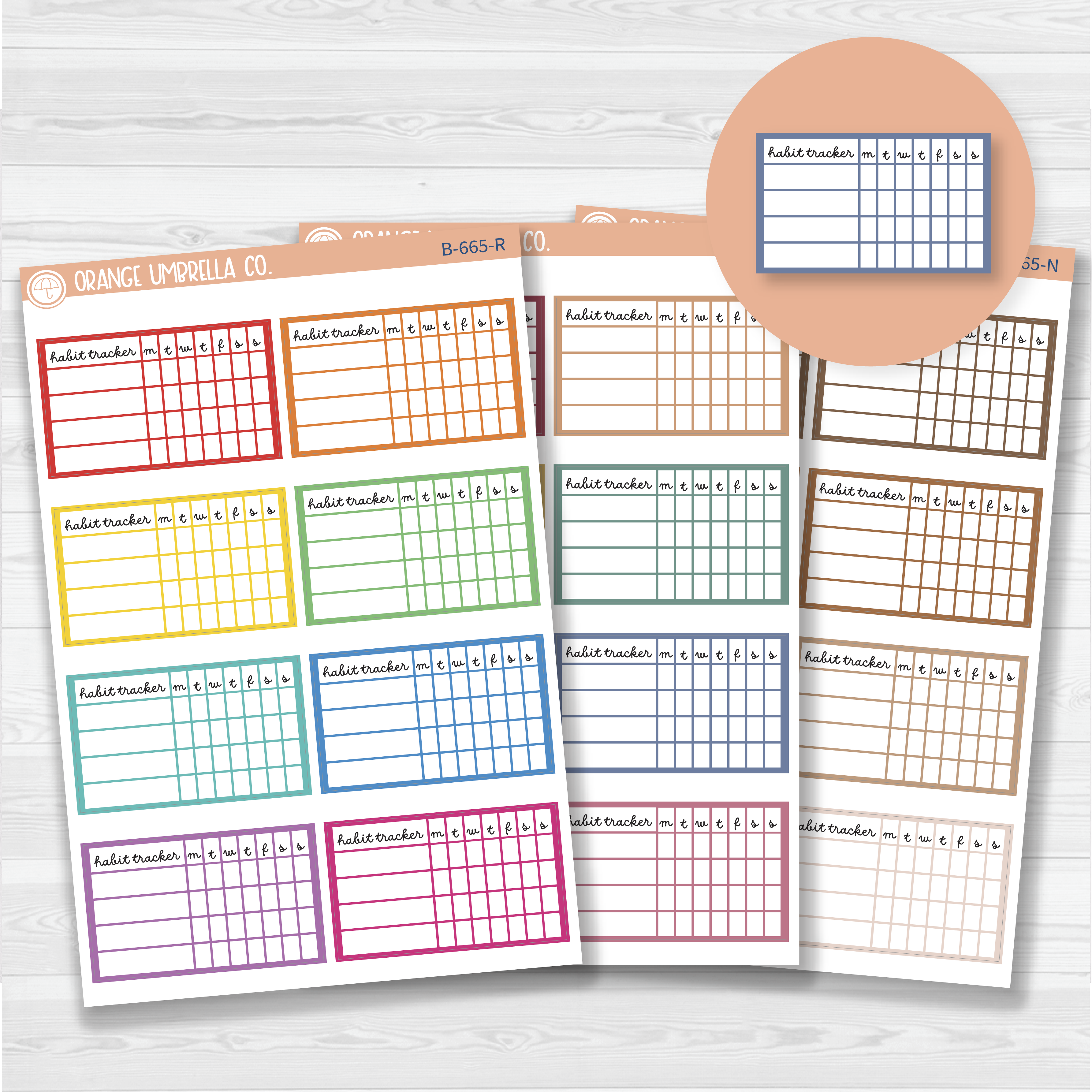 Habit Tracker - 4 Slots Planner Stickers | F16script | B-665