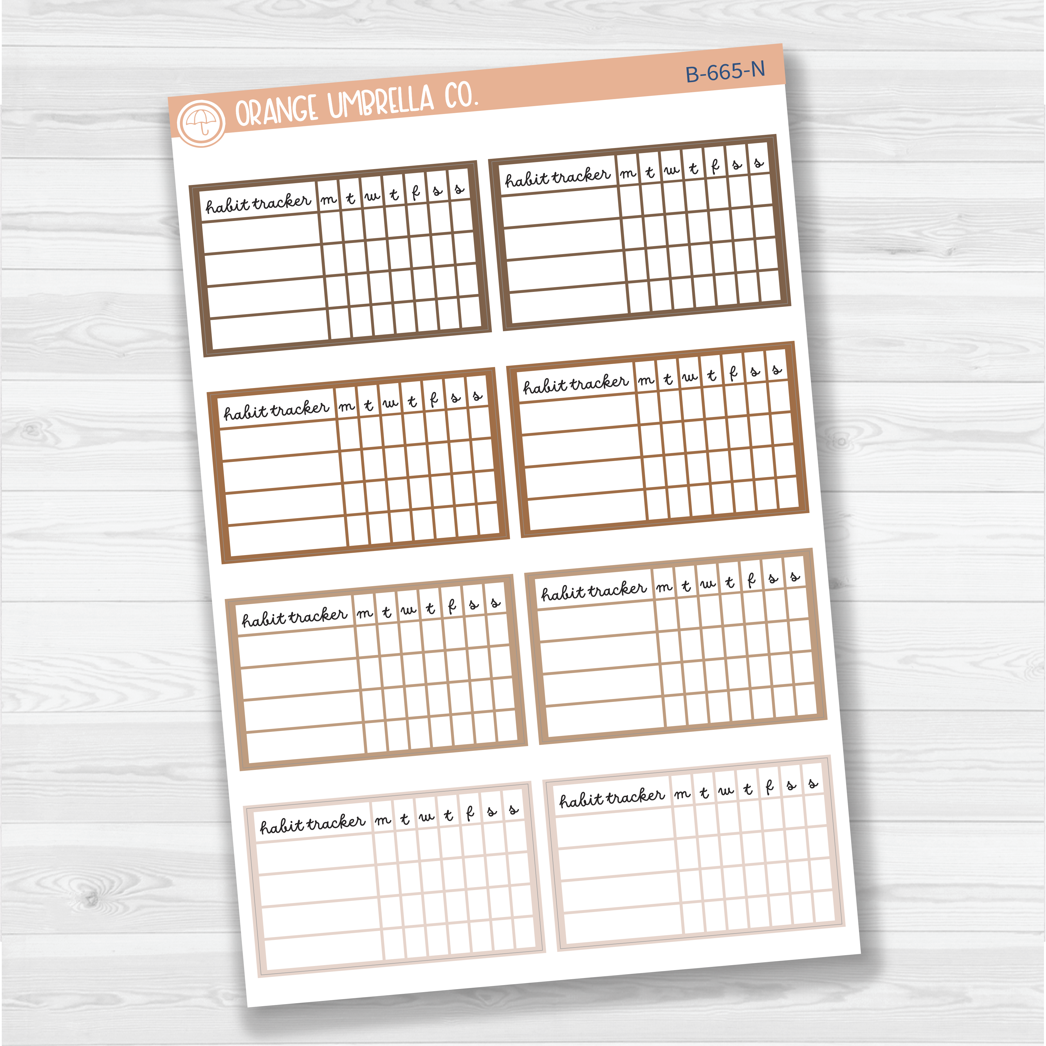 Habit Tracker - 4 Slots Planner Stickers | F16script | B-665