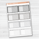 Habit Tracker - 4 Slots Planner Stickers | F16script | Neutrals | B-673/B-674