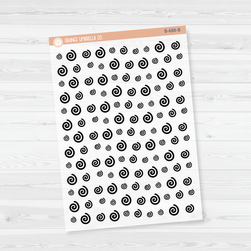 Swirls Icon Planner Stickers | Clear Matte | B-688-CM