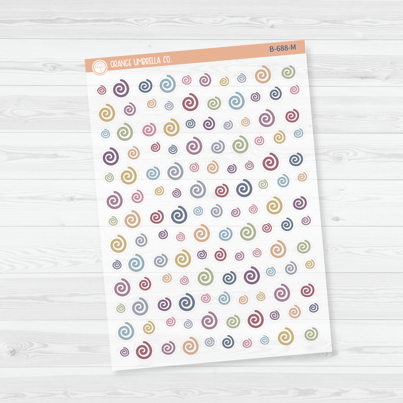 Swirls Icon Planner Stickers | Clear Matte | B-688-CM