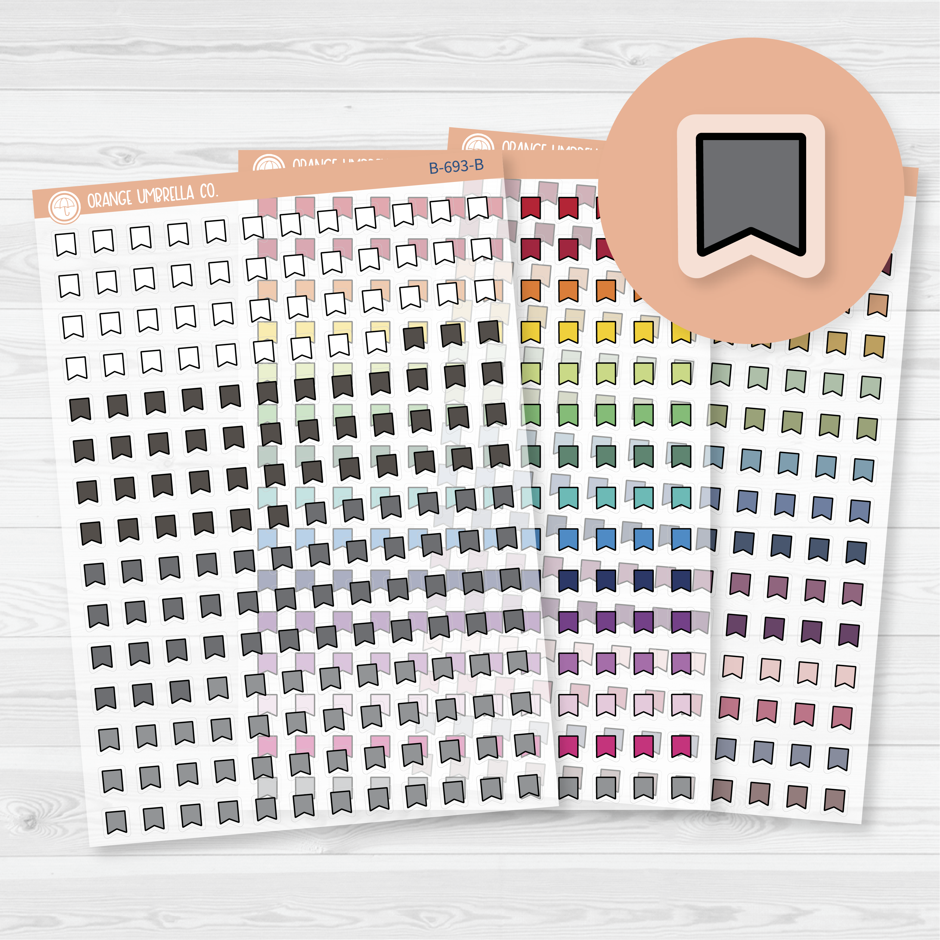 CLEARANCE | Tiny Flag Planner Stickers from Kits | Clear Matte | B-693-CM