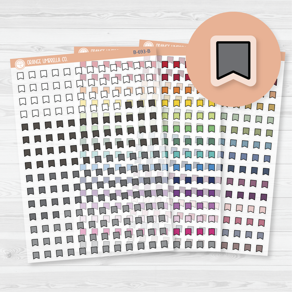 Tiny Flag Planner Stickers from Kits | Clear Matte | B-693-CM
