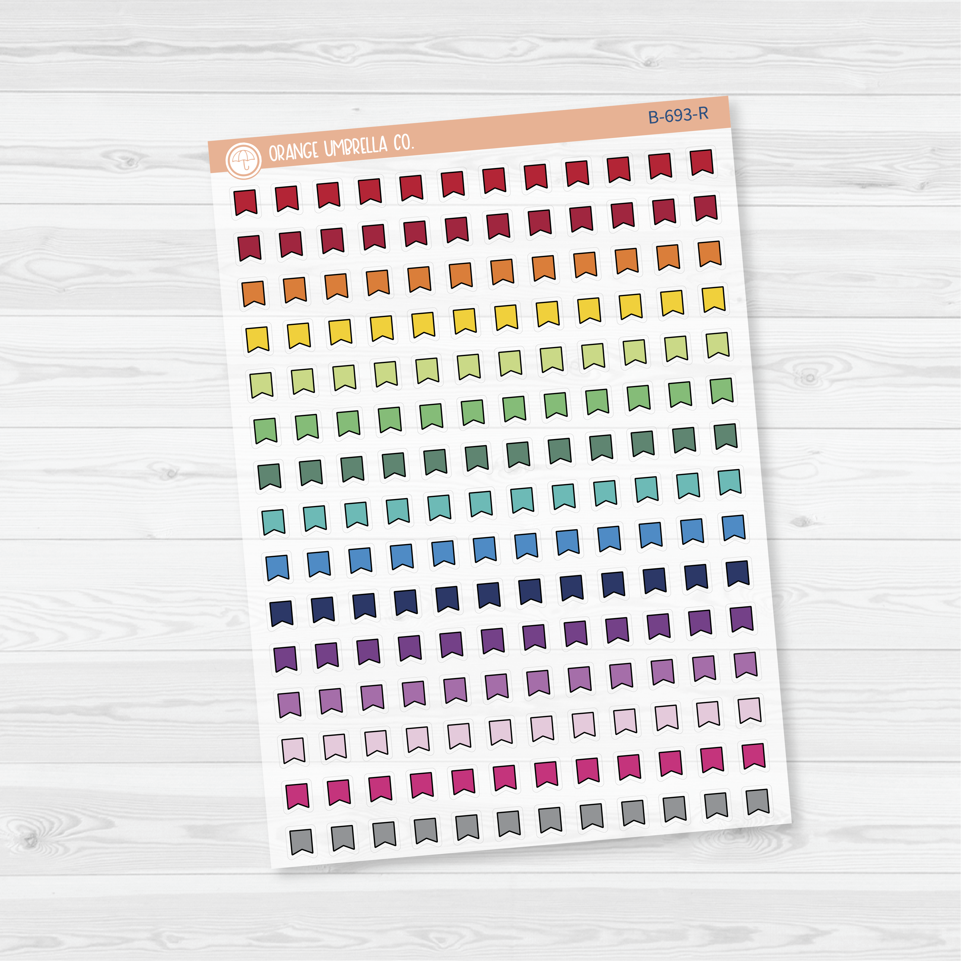 CLEARANCE | Tiny Flag Planner Stickers from Kits | Clear Matte | B-693-CM