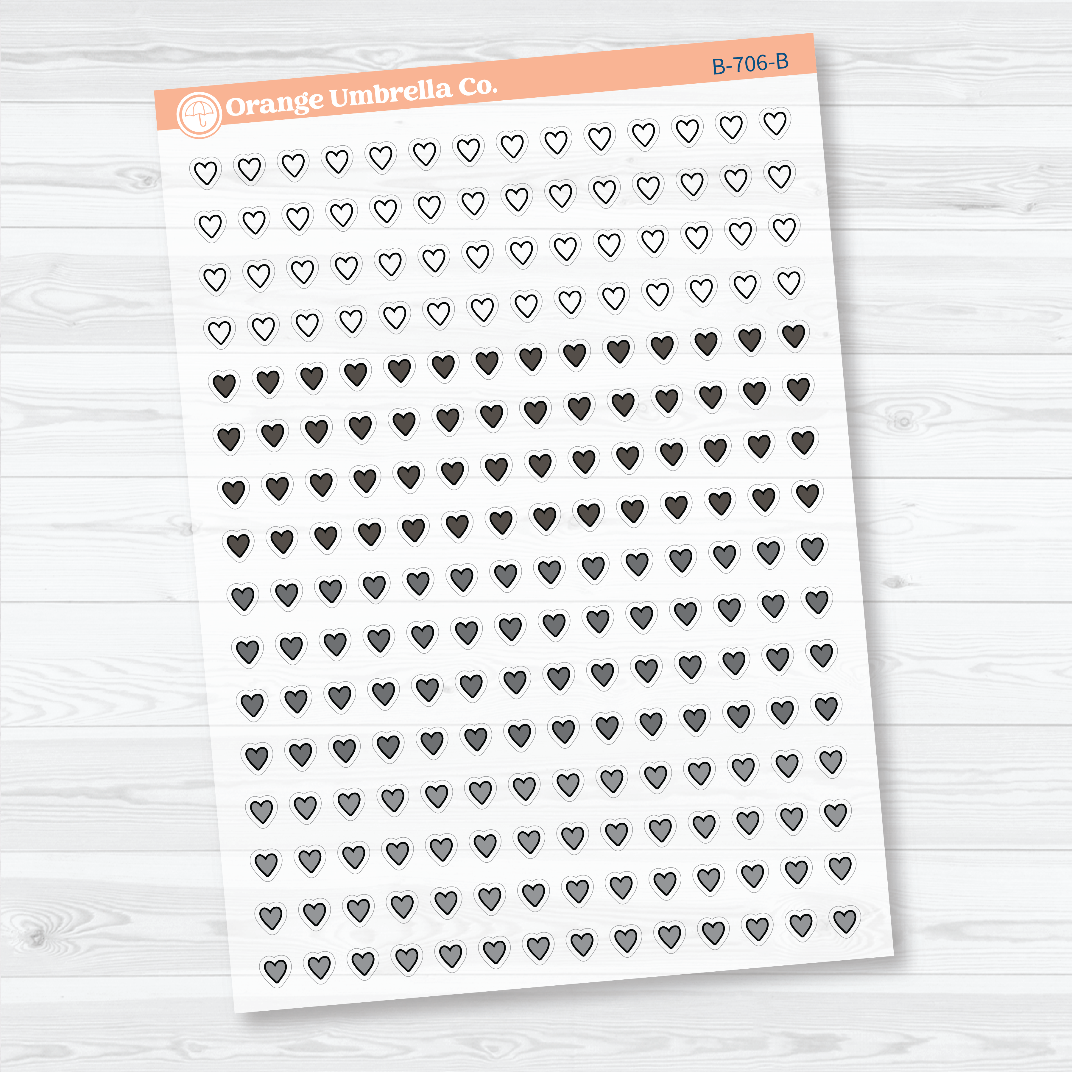 Tiny Micro Heart Clear Matte Planner Stickers | Functional & Decorative Icon Stickers | B-706-CM