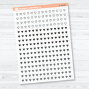 Tiny Micro Heart Clear Matte Planner Stickers | Functional & Decorative Icon Stickers | B-706-CM
