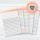 Tiny Micro Heart Planner Stickers | Functional & Decorative Icon Stickers | B-706