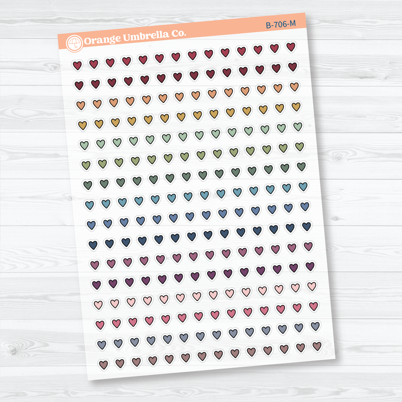 Tiny Micro Heart Clear Matte Planner Stickers | Functional & Decorative Icon Stickers | B-706-CM