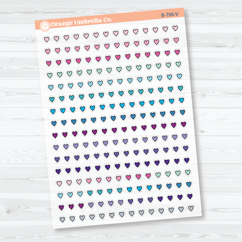 Tiny Micro Heart Clear Matte Planner Stickers | Functional & Decorative Icon Stickers | B-706-CM
