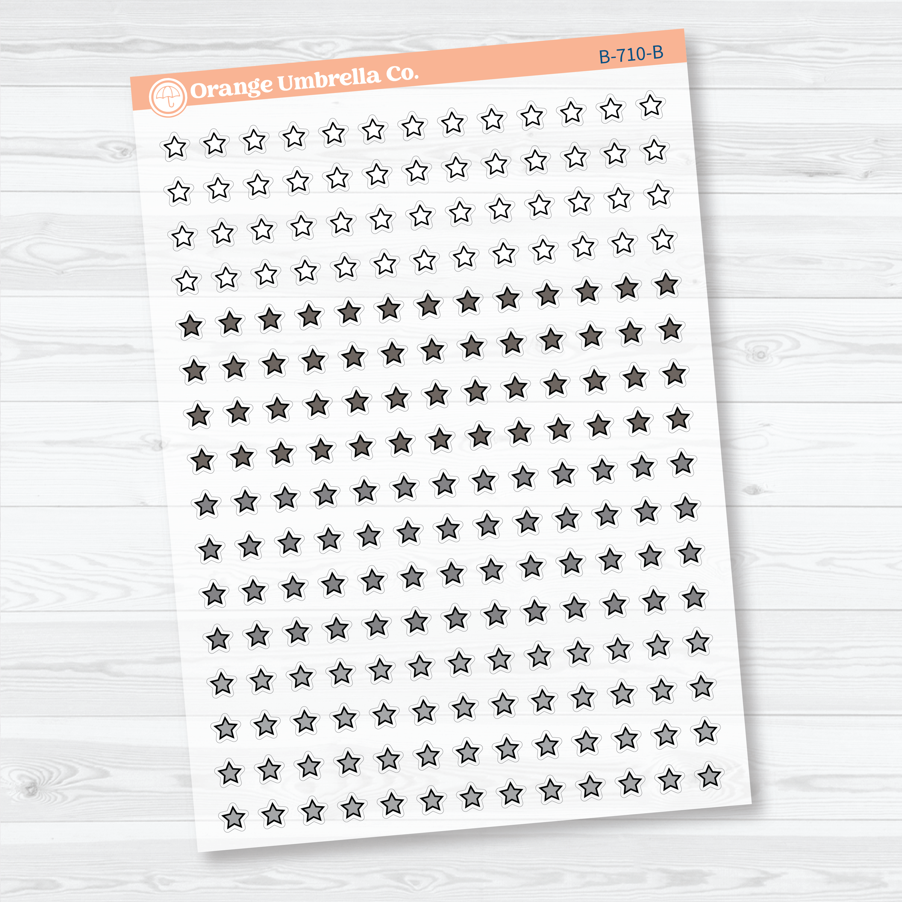 Tiny Star Icon Clear Matte Planner Stickers | Micro Functional Planner Stickers | B-710-CM