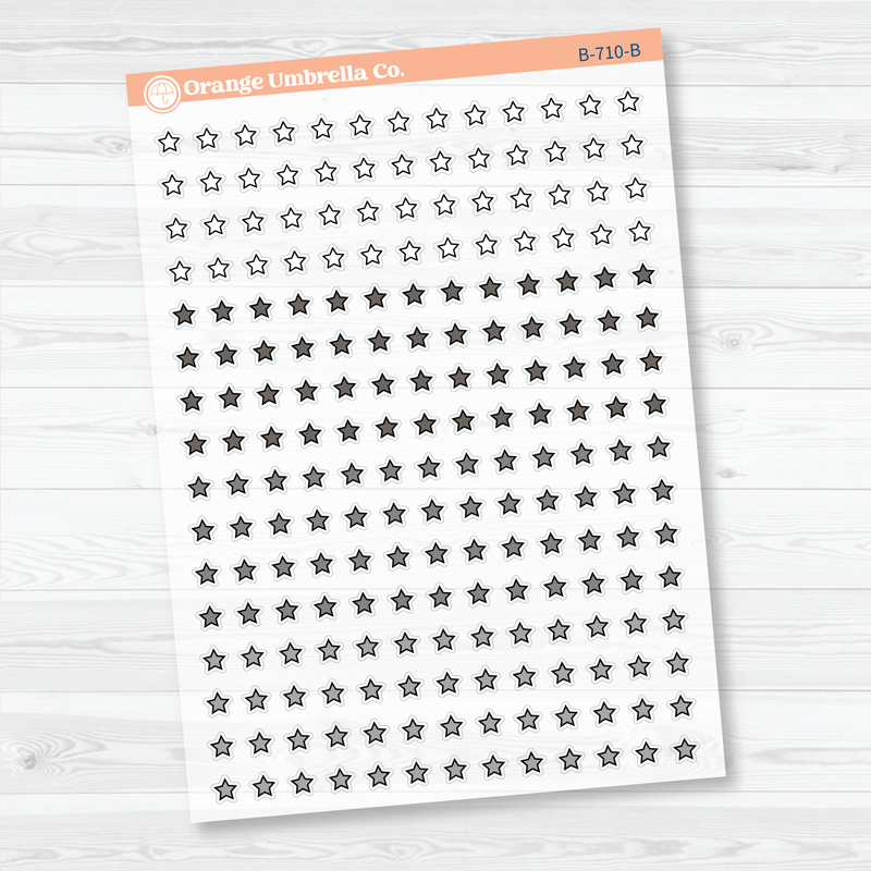 Tiny Star Icon Clear Matte Planner Stickers | Micro Functional Planner Stickers | B-710-CM