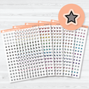 Tiny Star Icon clear matte planner stickers sheet with transparent mini stars by Orange Umbrella Co
