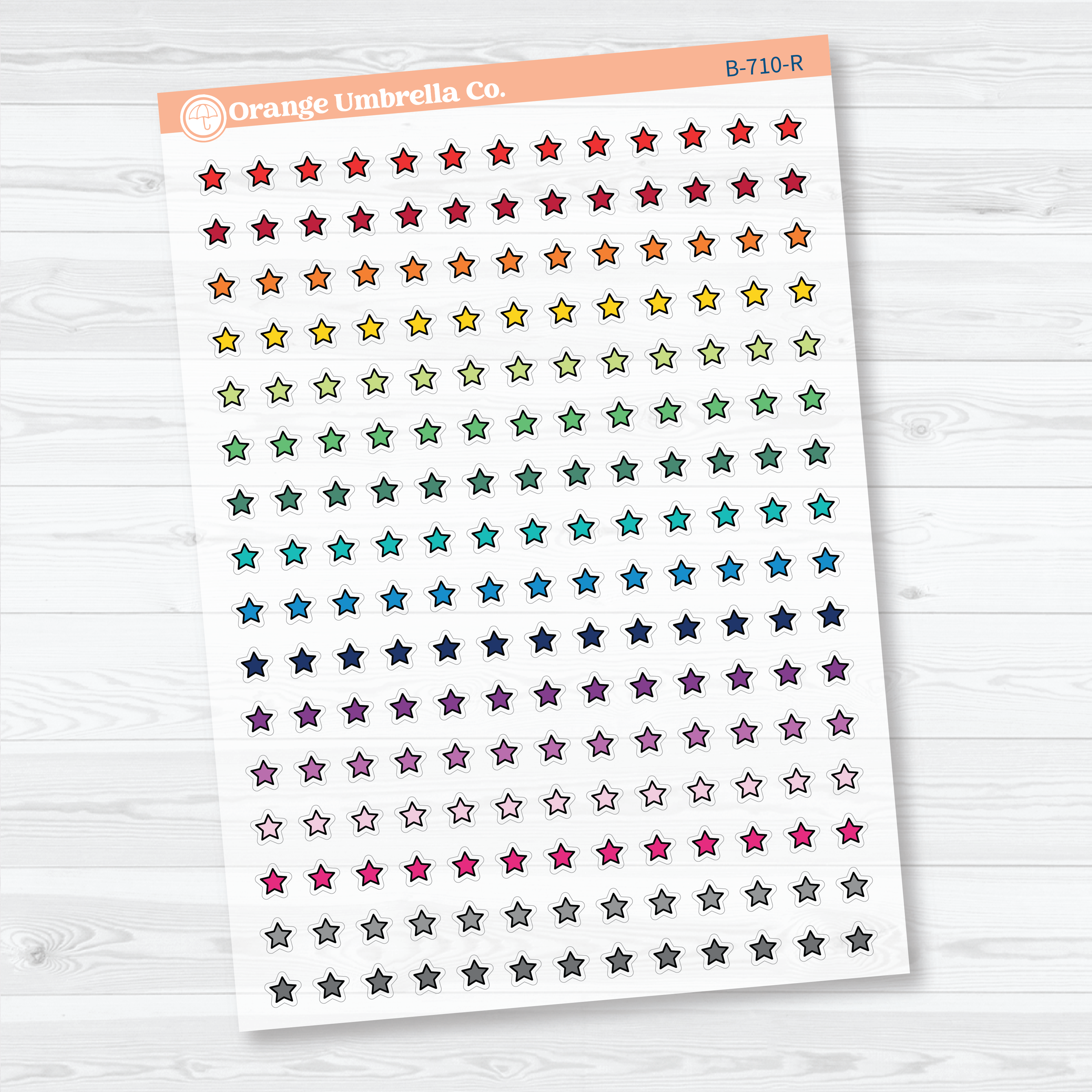 Tiny Star Icon Clear Matte Planner Stickers | Micro Functional Planner Stickers | B-710-CM