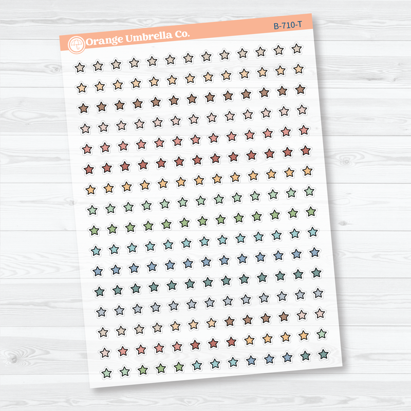 Tiny Star Icon Clear Matte Planner Stickers | Micro Functional Planner Stickers | B-710-CM