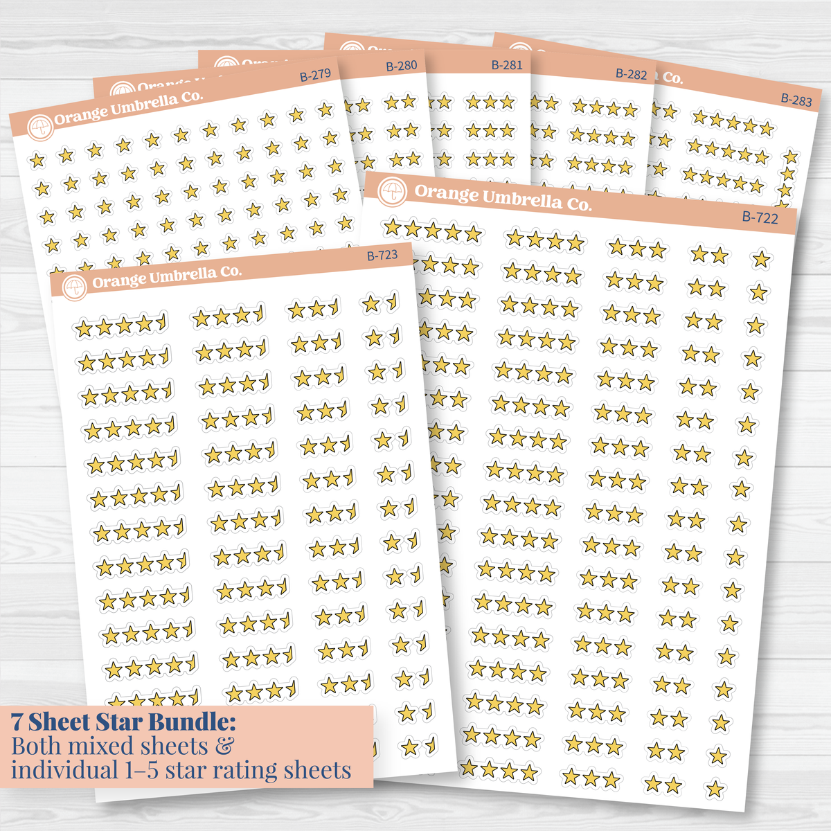 Star Rating Planner Stickers | Book & Movie Review Tracker Stickers | B-722-723