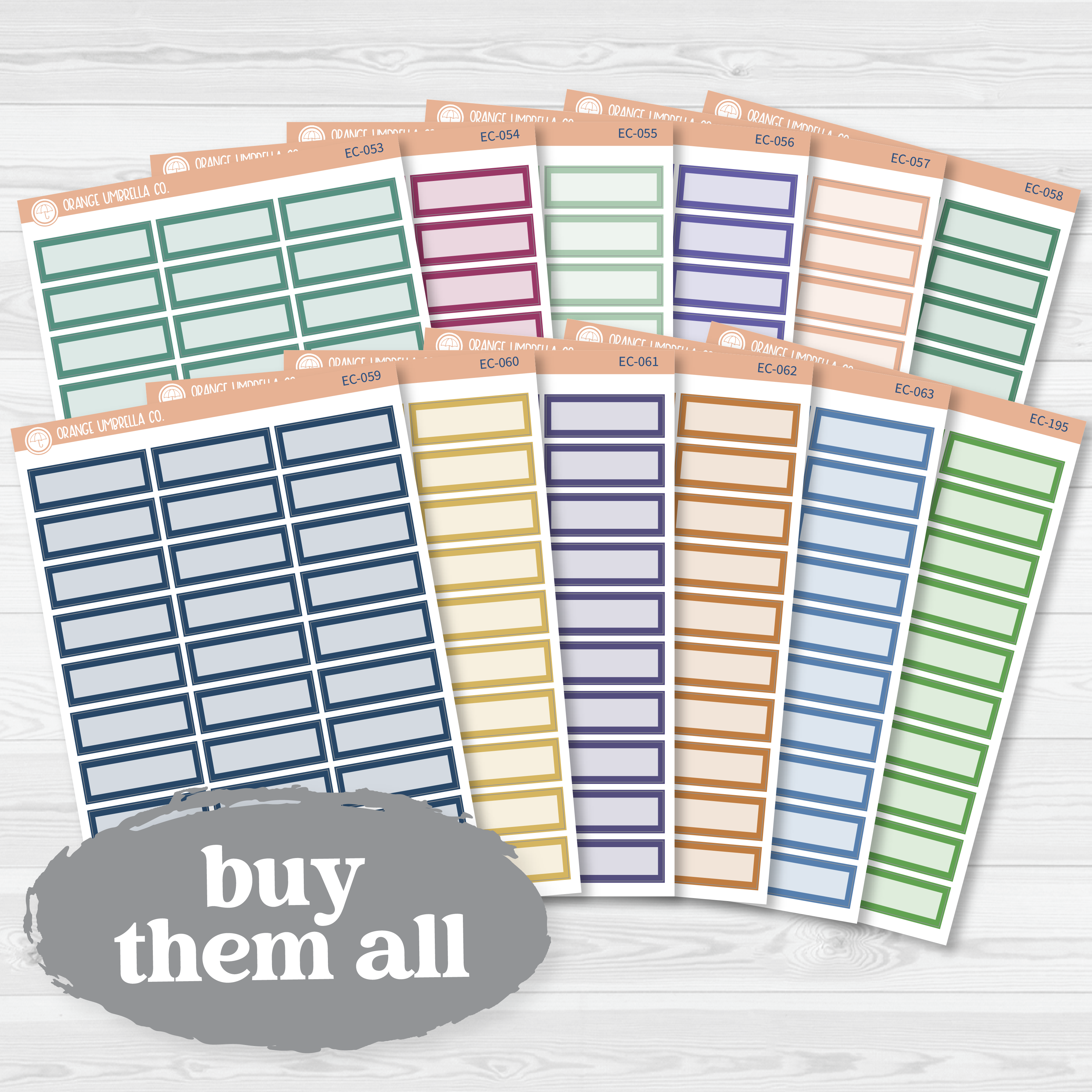 CLEARANCE | Basic Quarter Box Label Planner Stickers | for Erin Condren Evolve Palette | EC-059-064