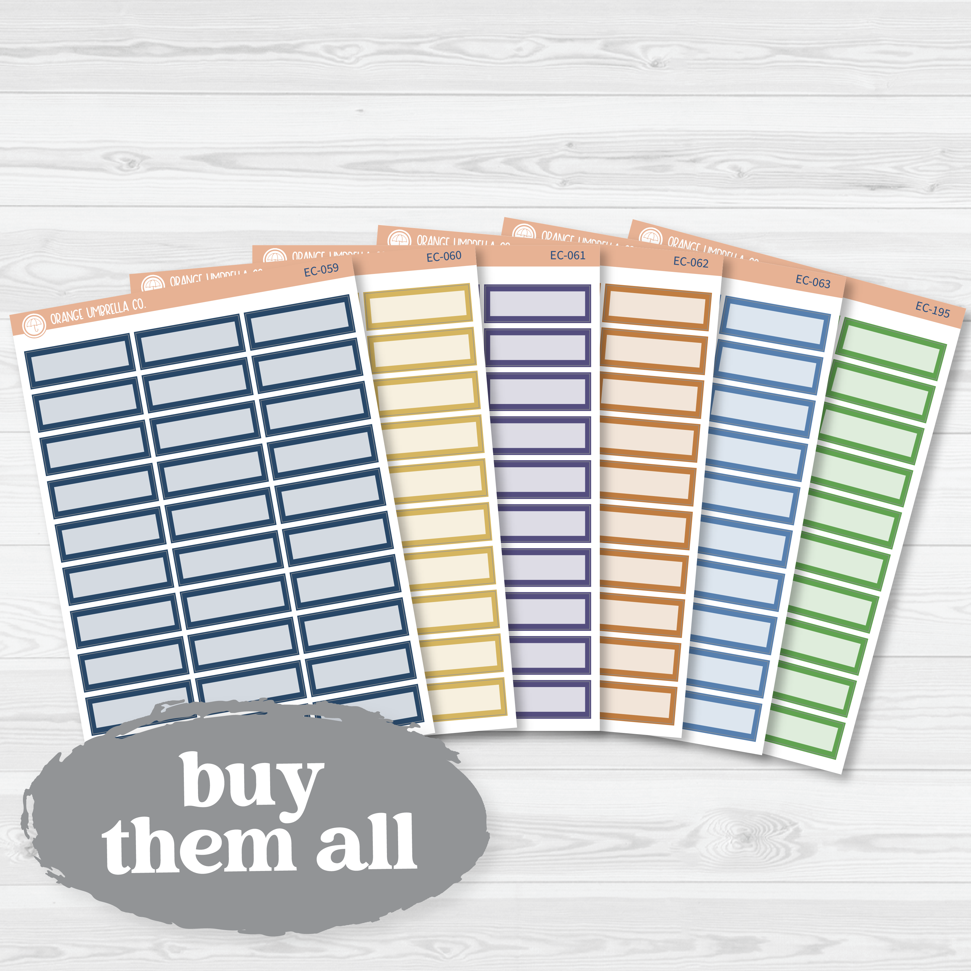 CLEARANCE | Basic Quarter Box Label Planner Stickers | for Erin Condren Evolve Palette | EC-059-064