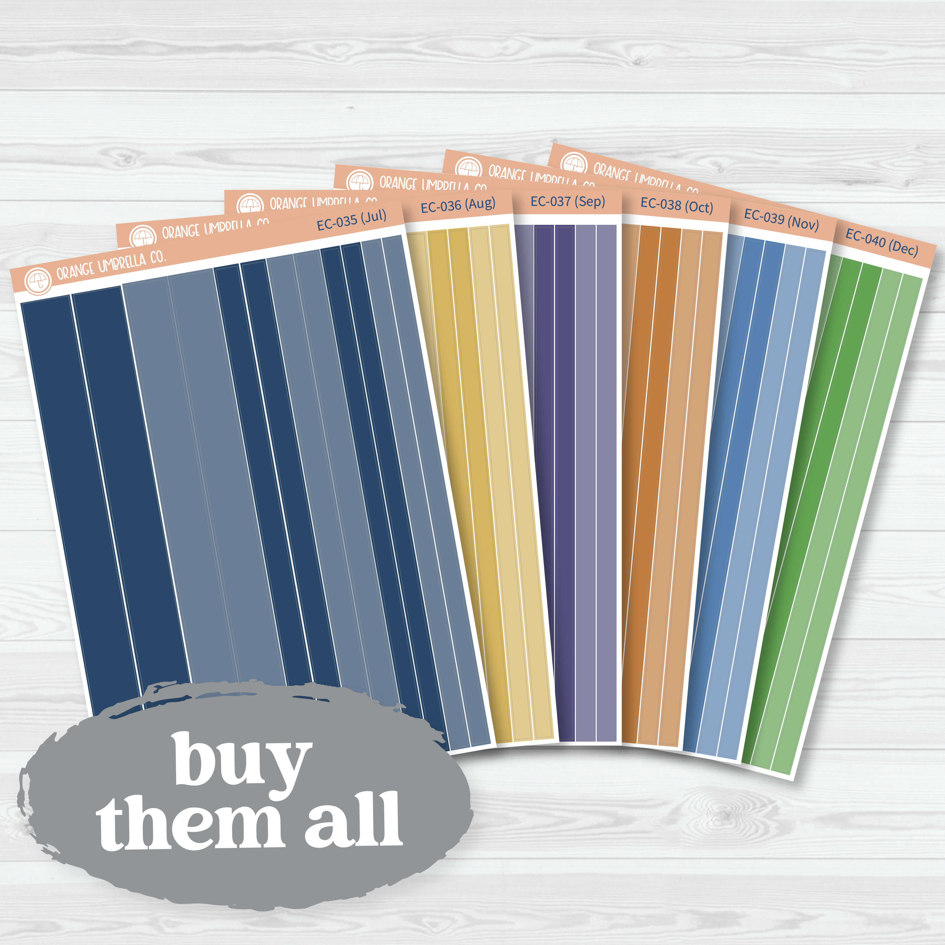 CLEARANCE | Erin Condren Colored Washi Planner Stickers | Erin Condren Palette | EC-035-040/196