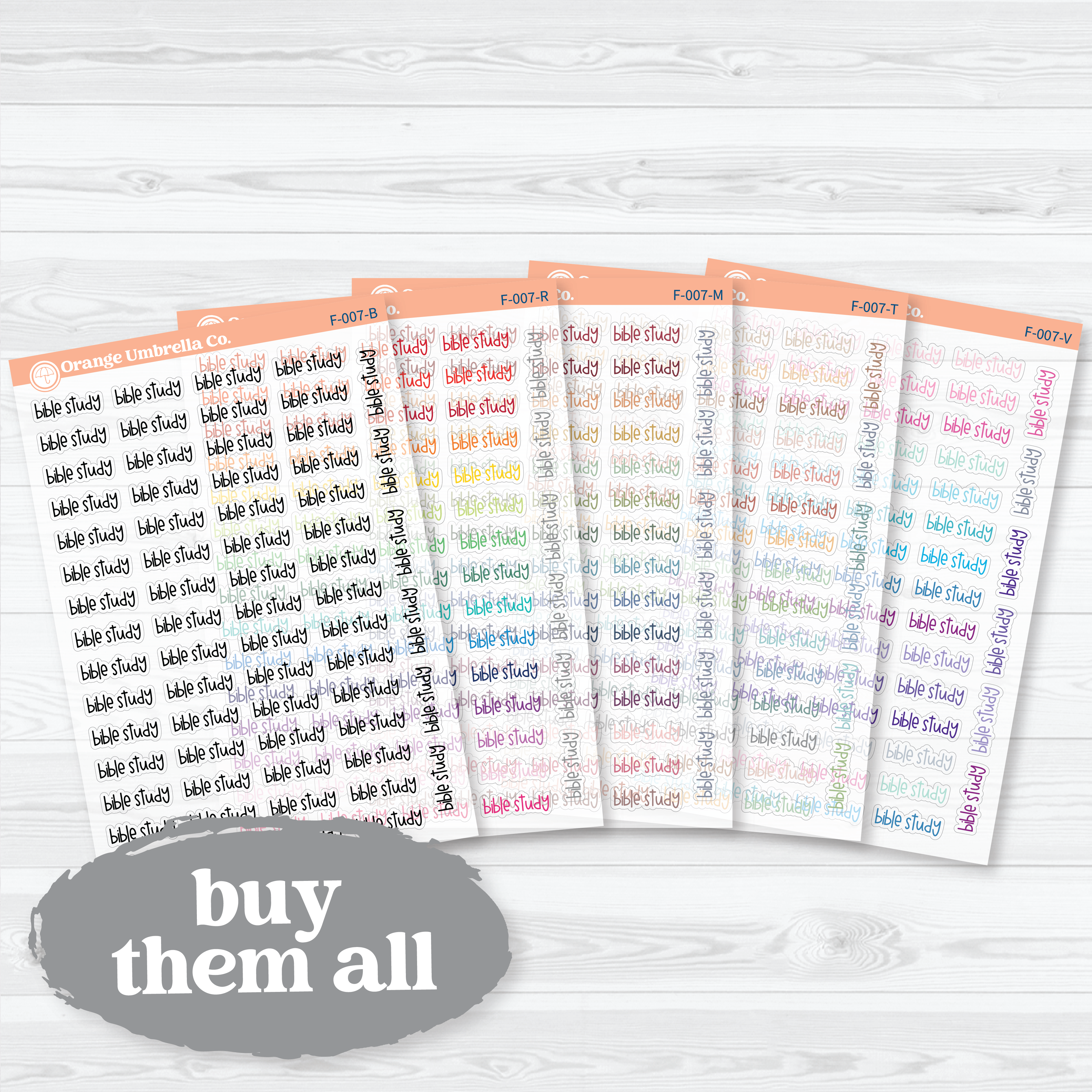 Bible Study Script Stickers | Clear Matte Faith Based Planner Stickers | F21 | F-007-CM