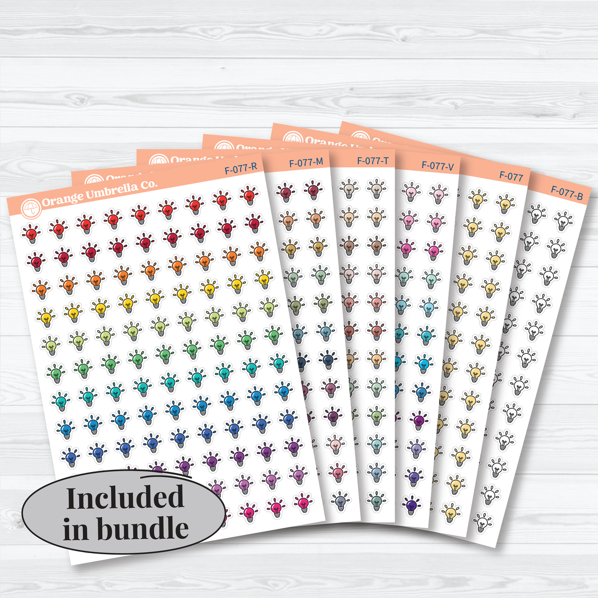 Truth or Understanding Light Bulb Icons | Faith Inductive Bible Study Planner Stickers | F-077