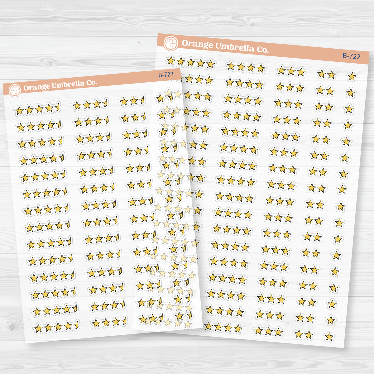 Star Rating Planner Stickers | Clear Matte Book & Movie Review Stickers | B-722-723-CM