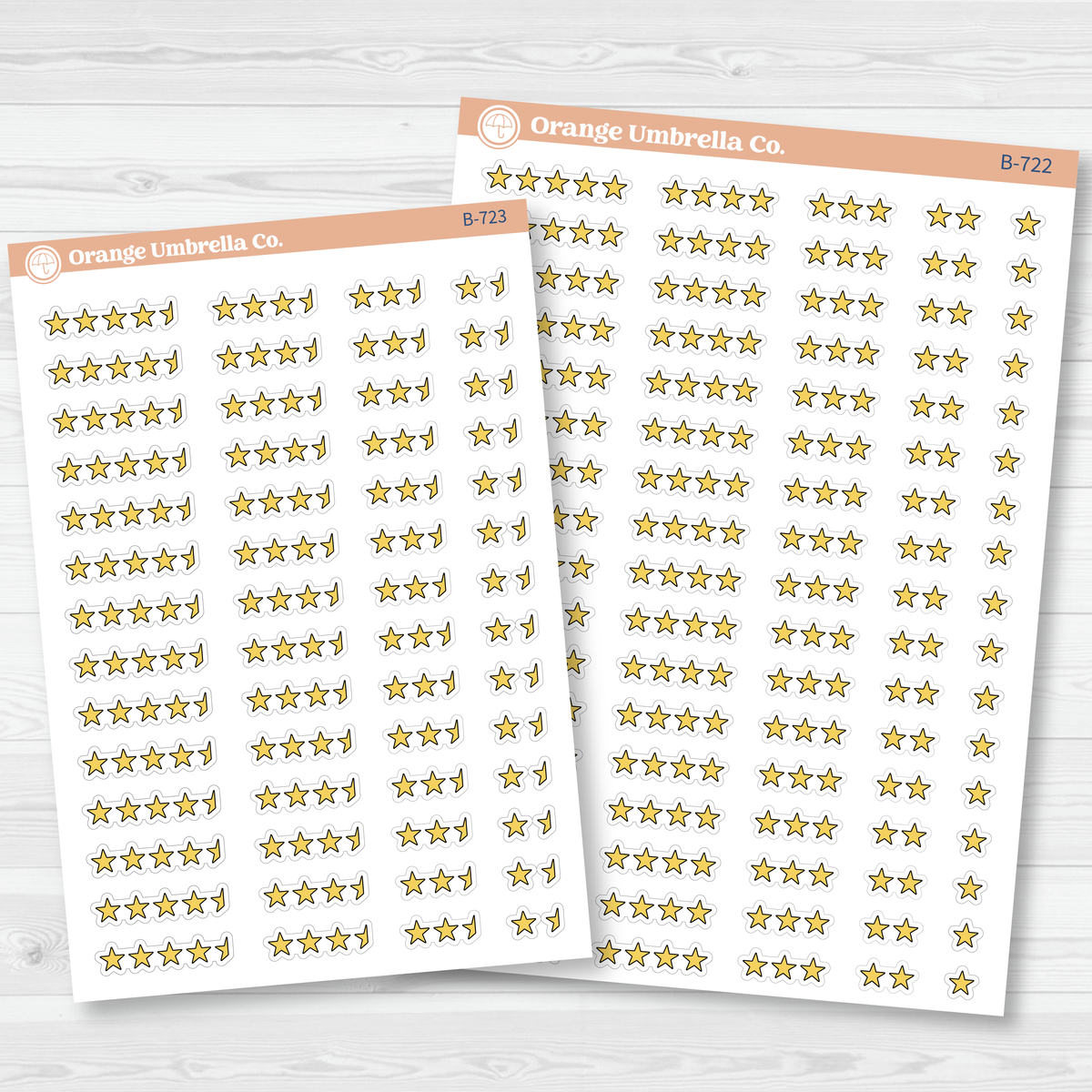 Star Rating Planner Stickers | Book & Movie Review Tracker Stickers | B-722-723