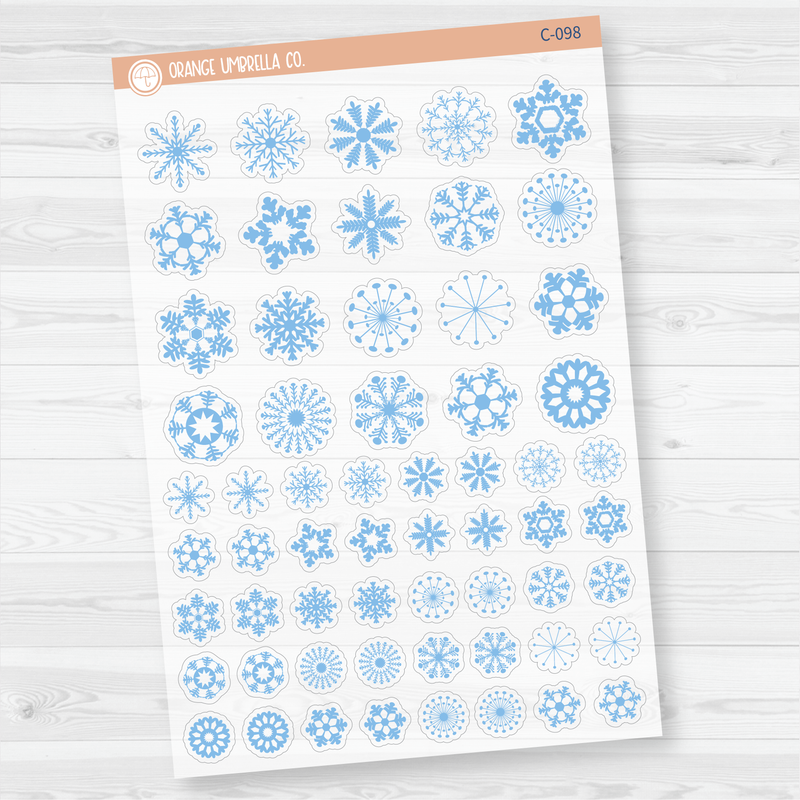 Snowflakes - Blue Icon Planner Stickers | C-098