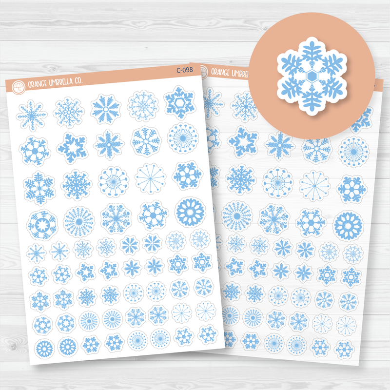 Snowflakes - Blue Icon Planner Stickers | C-098