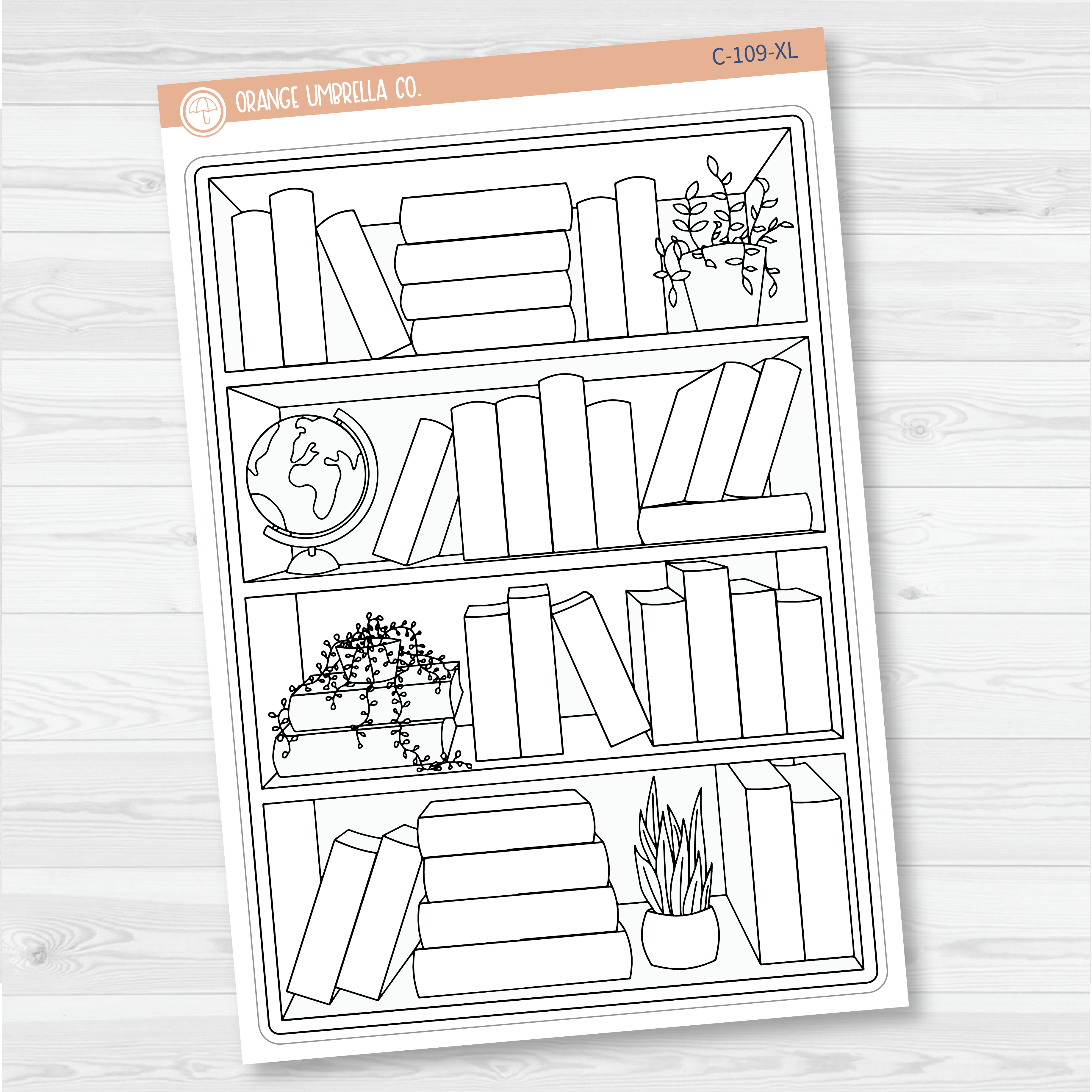 Books To Read Full Page Dashboard | A5 & 7x9  Size Deco Planner Stickers | C-109
