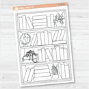 Books To Read Full Page Dashboard | A5 & 7x9  Size Deco Planner Stickers | C-109