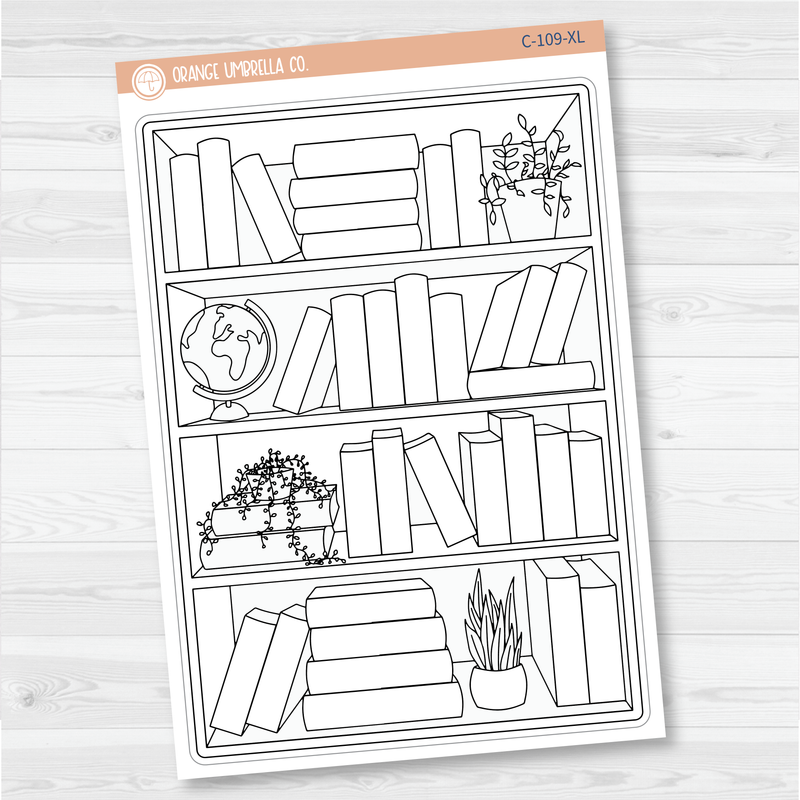 Books To Read Full Page A5 & 7x9  Size Deco Planner Stickers | C-109