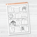 Books To Read Full Page Dashboard | A5 & 7x9  Size Deco Planner Stickers | C-109