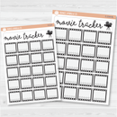 Movie Tracker Full Page Dashboard |  A5 & 7x9 Size Deco Planner Stickers | C-214