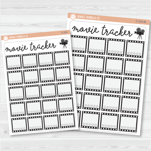 Movie Tracker Full Page A5 & 7x9 Size Deco Planner Stickers | C-214