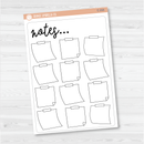 Notes Tracker Full Page Dashboard |  A5 & 7x9 Size Deco Planner Stickers | C-216