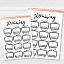 Streaming Tracker Full Page Dashboard | A5 & 7x9 Size Deco Planner Stickers | C-218