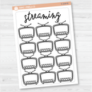 Streaming Tracker Full Page Dashboard | A5 & 7x9 Size Deco Planner Stickers | C-218