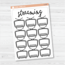 Streaming Tracker Full Page Dashboard | A5 & 7x9 Size Deco Planner Stickers | C-218