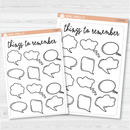 Things to Remember Tracker Full Page Dashboard | A5 & 7x9 Size Deco Planner Stickers | C-219