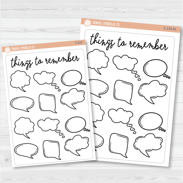 Things to Remember Tracker Full Page A5 & 7x9 Size Deco Planner Stickers | C-219