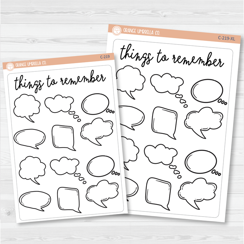 Things to Remember Tracker Full Page A5 & 7x9 Size Deco Planner Stickers | C-219