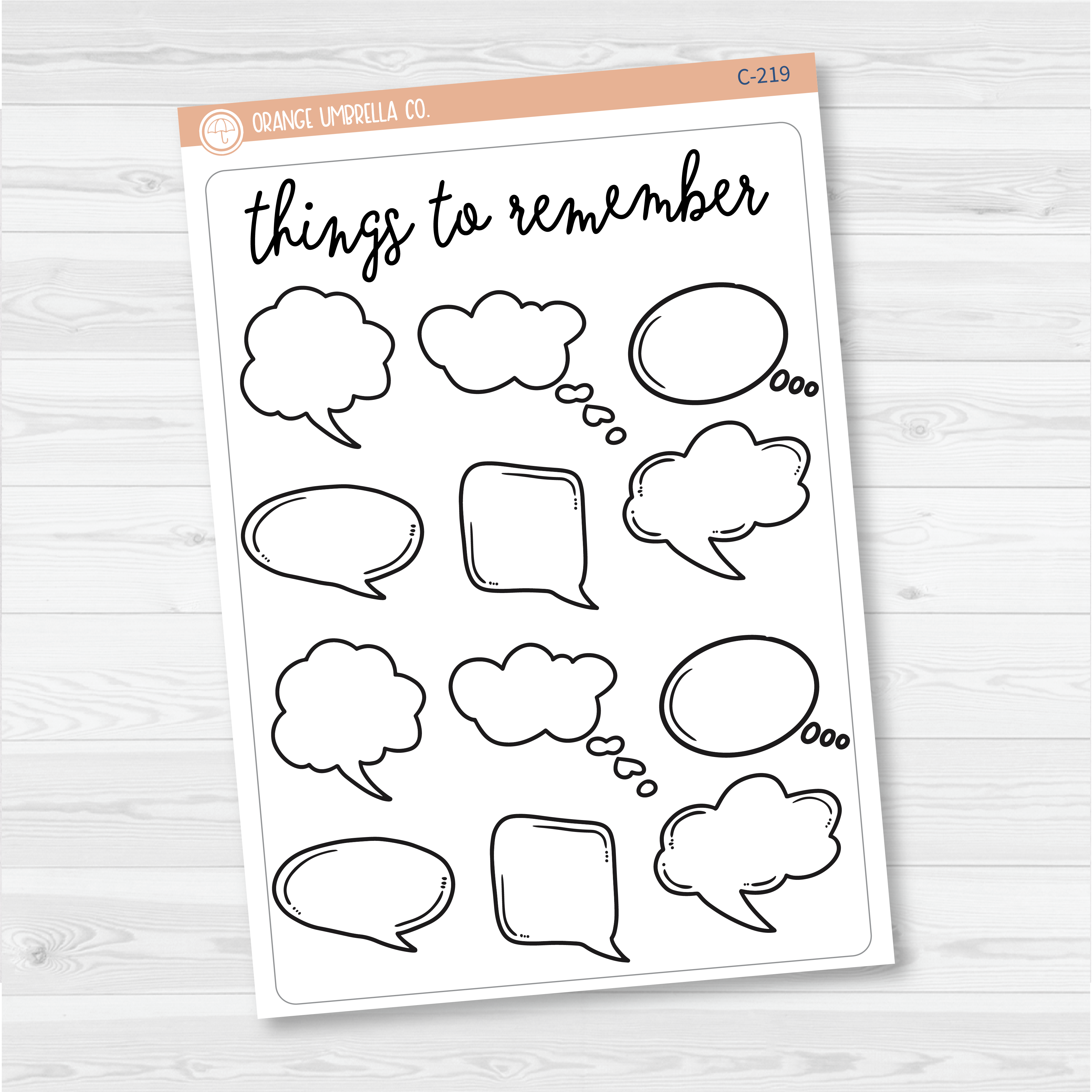 Things to Remember Tracker Full Page Dashboard | A5 & 7x9 Size Deco Planner Stickers | C-219