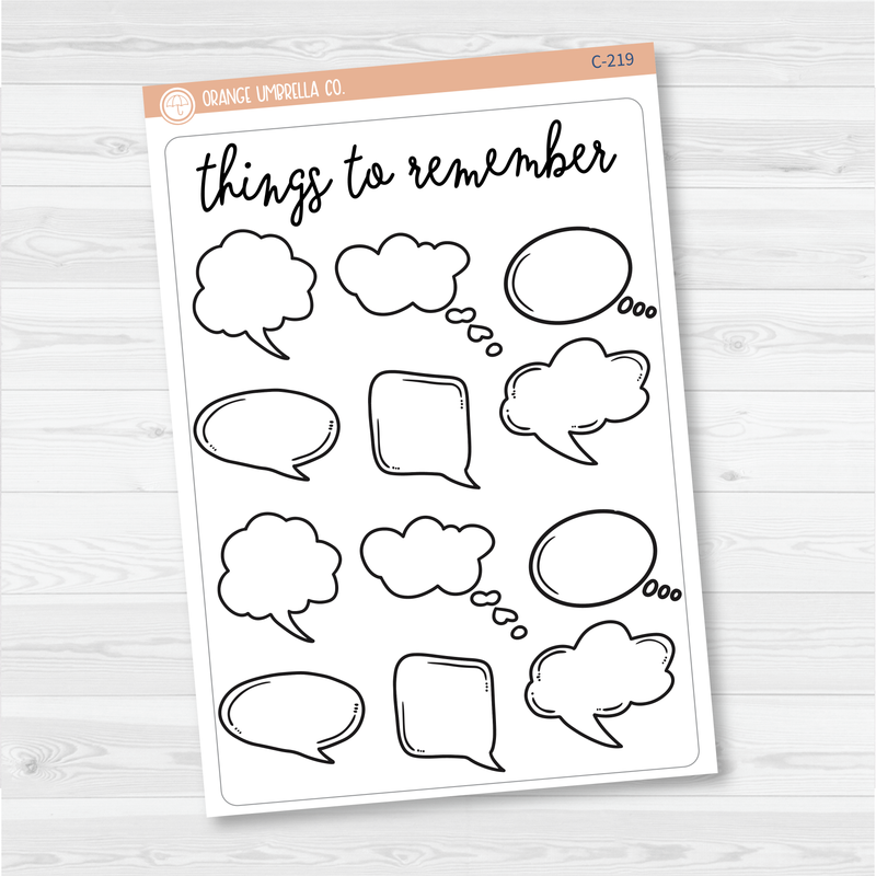 Things to Remember Tracker Full Page A5 & 7x9 Size Deco Planner Stickers | C-219